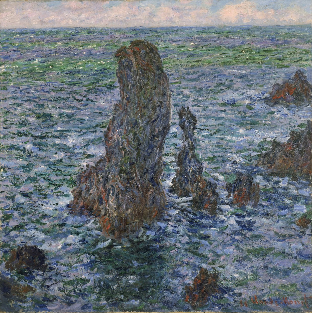 De Port Coton „Piramides“ door Claude Monet