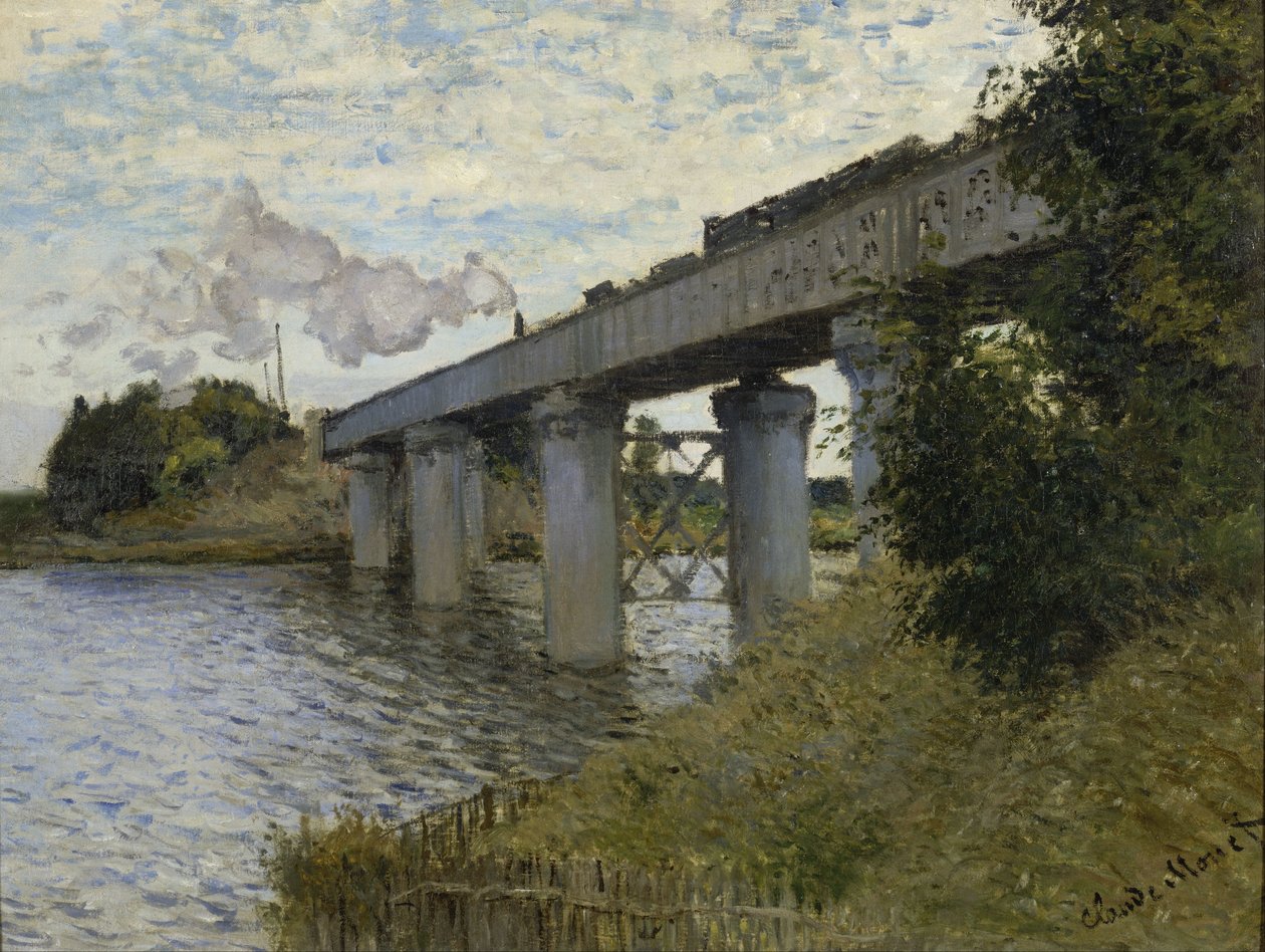 De Spoorbrug in Argenteuil door Claude Monet