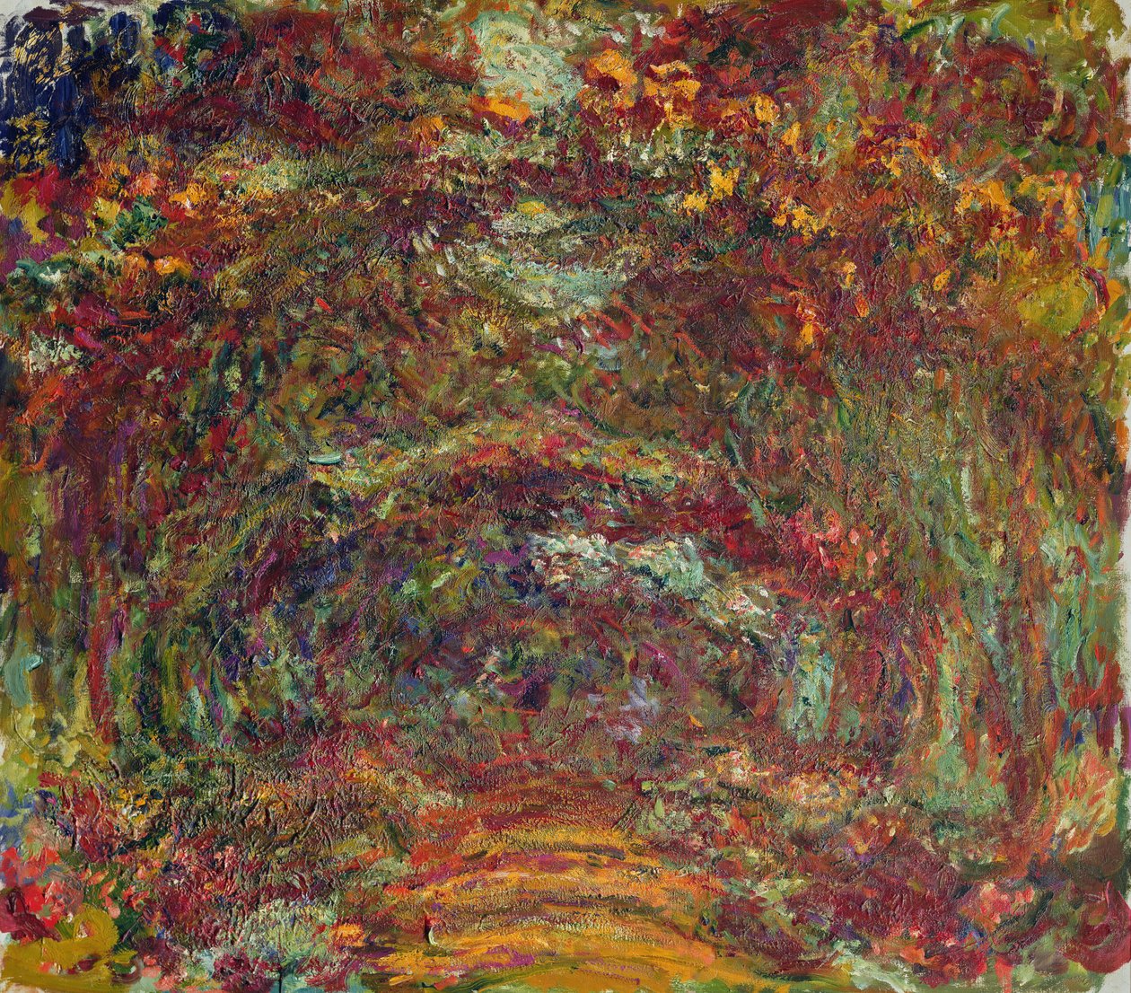 Het Rozenpad, Giverny, 1920-22 door Claude Monet