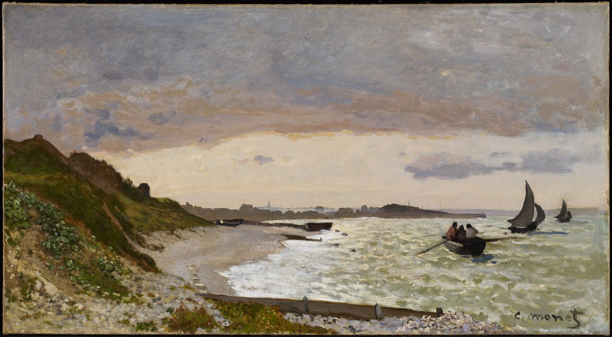 De kust bij Sainte-Adresse, 1864 door Claude Monet