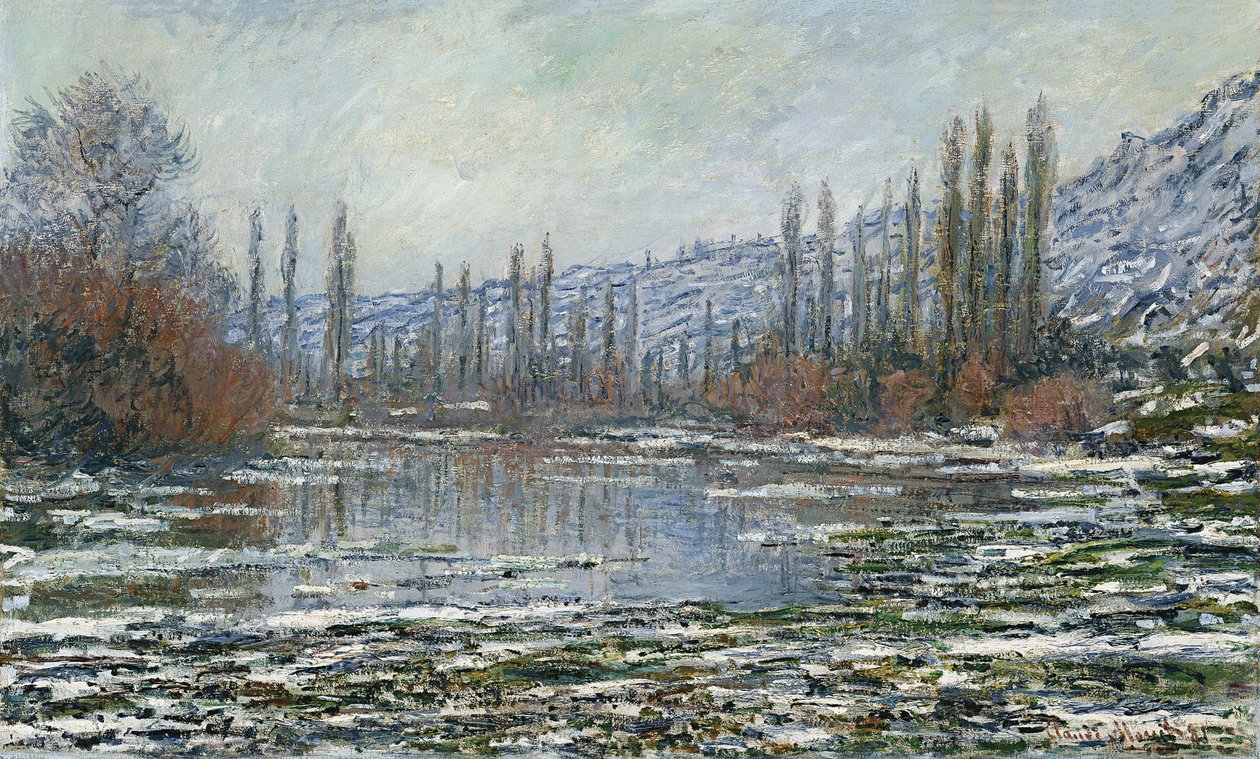 De dooi in Vetheuil door Claude Monet