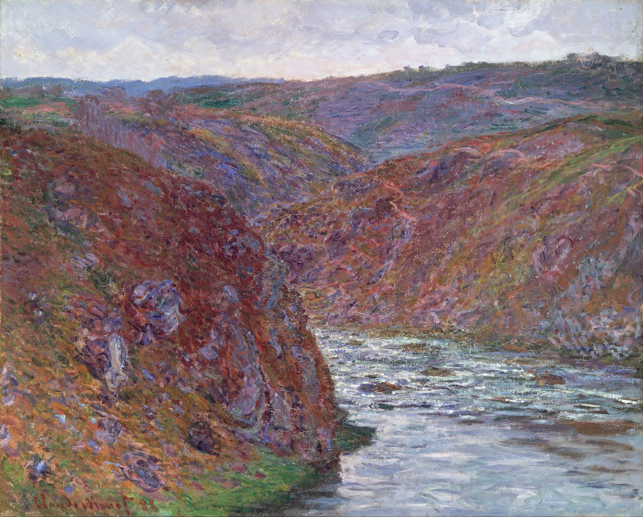 Vallei van de Creuse (Grijze Dag) door Claude Monet