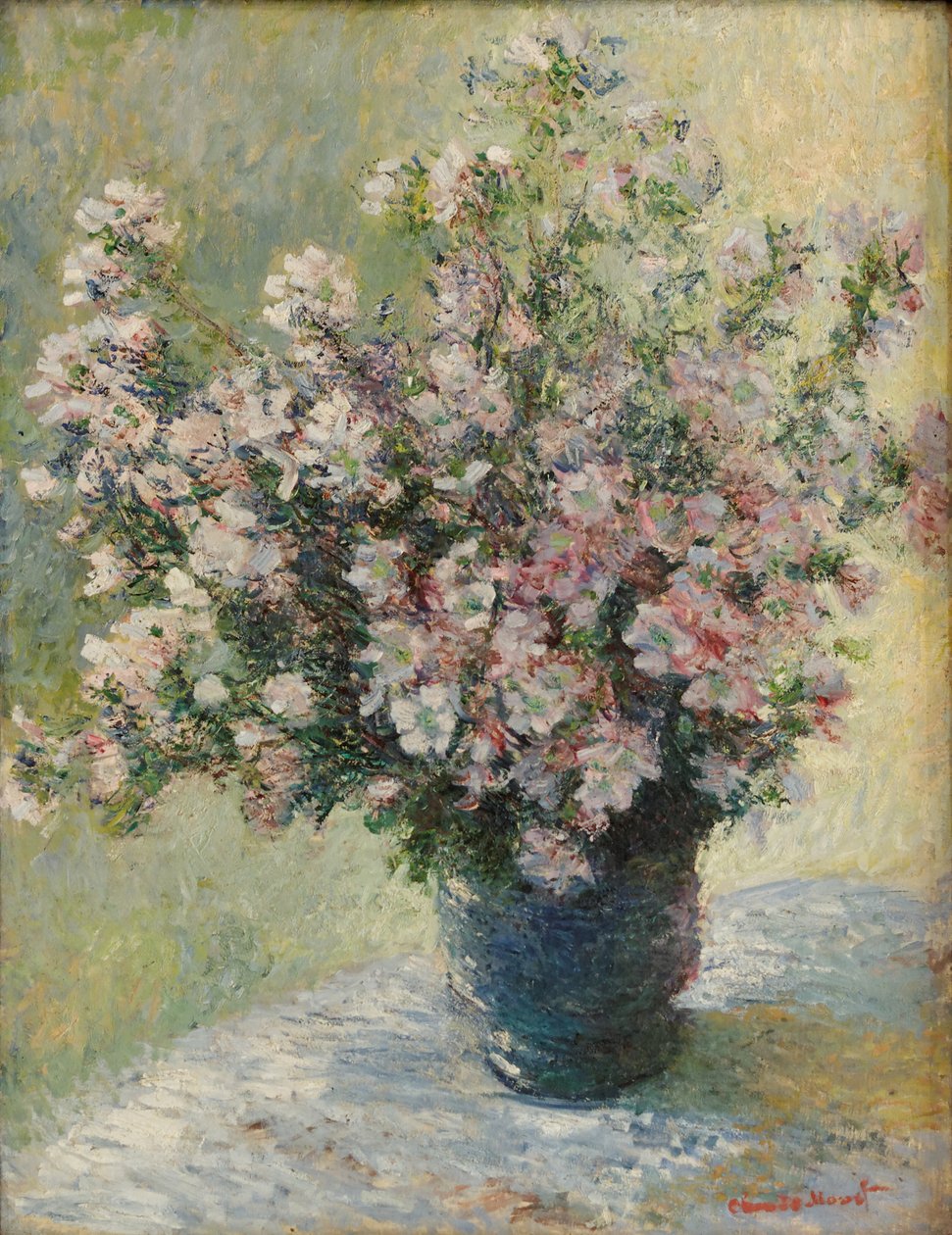 Vaas met bloemen door Claude Monet