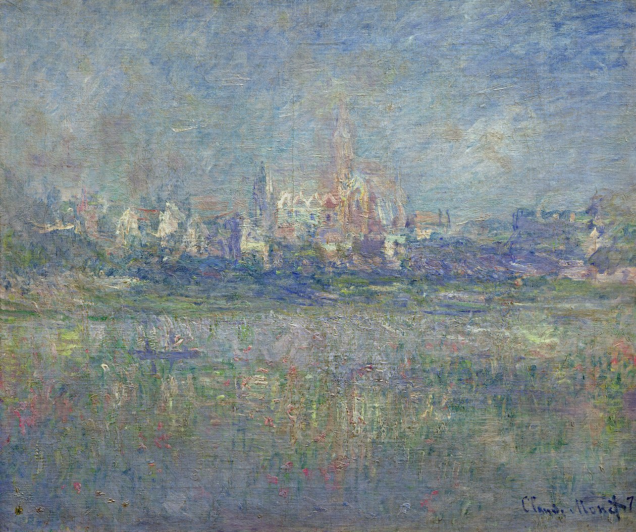 Vétheuil in de mist, 1879 door Claude Monet