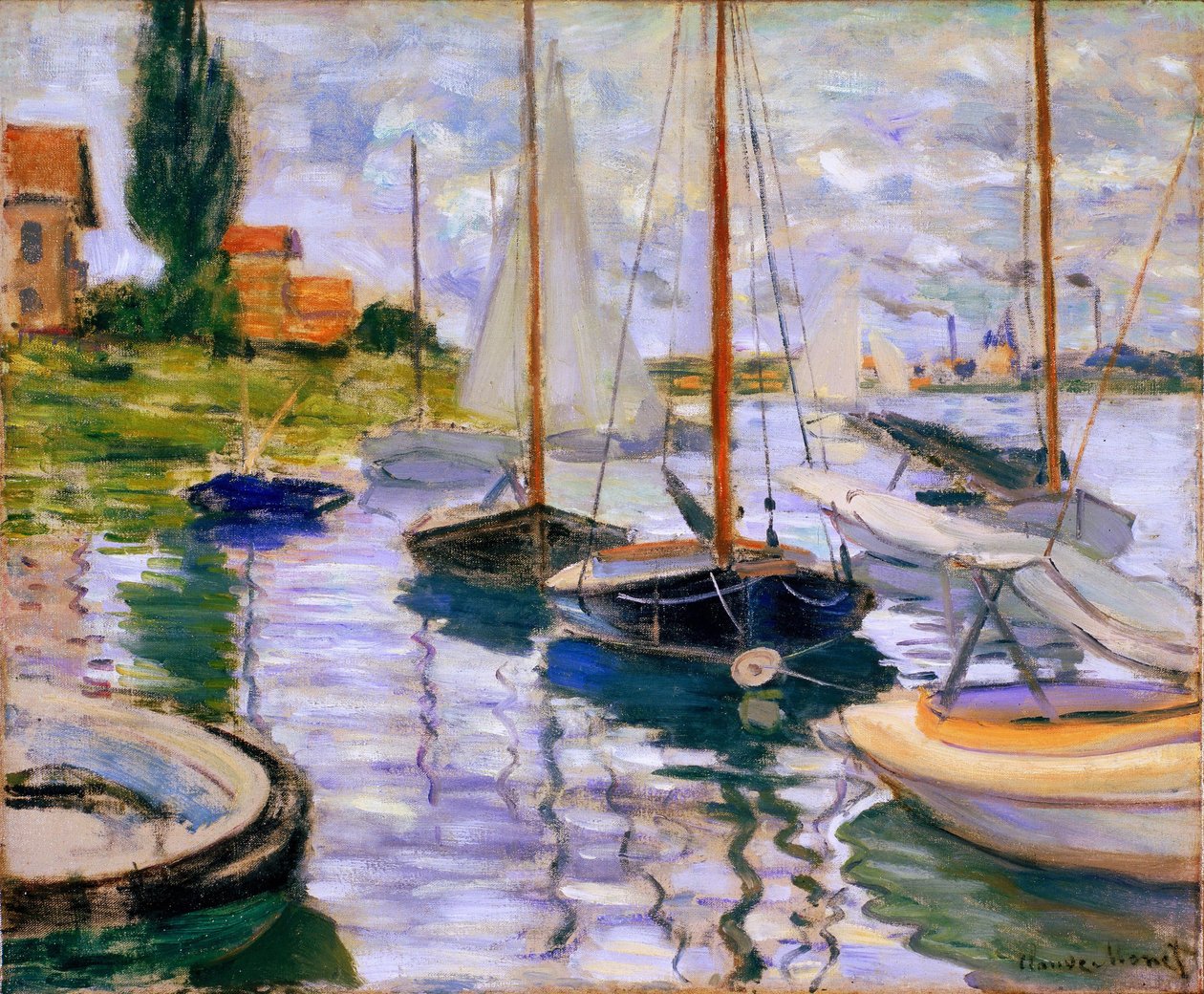 Zeilboten op de Seine door Claude Monet