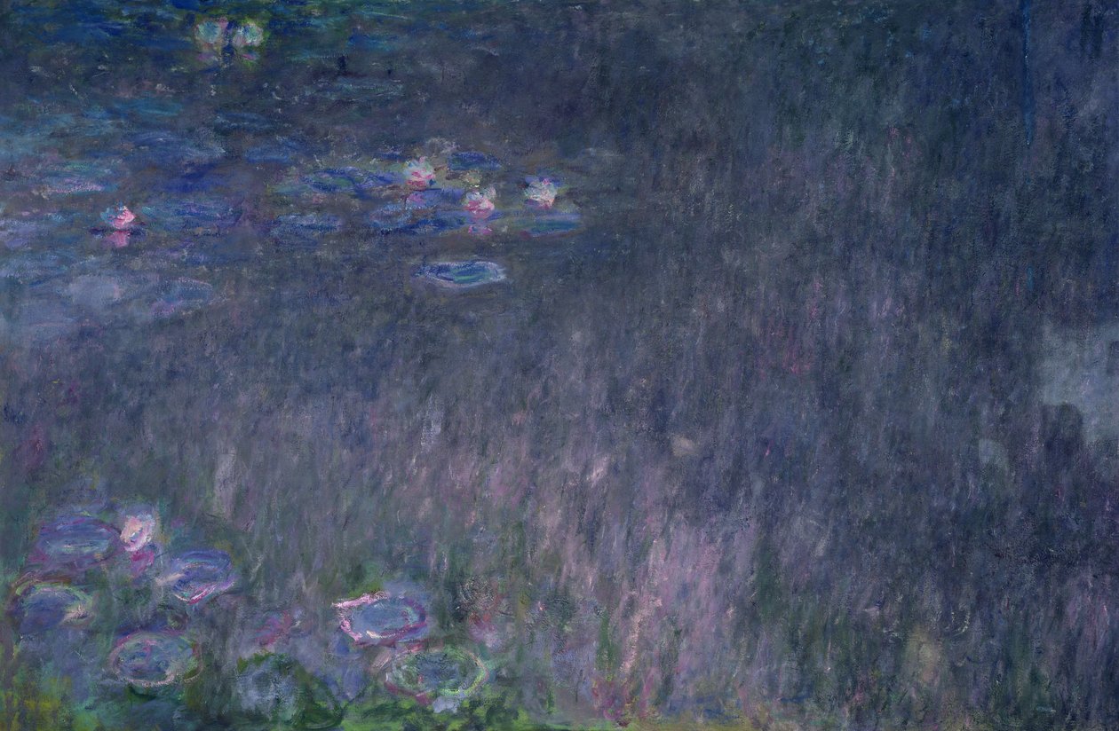 Waterlelies: Reflecties van bomen (detail) door Claude Monet