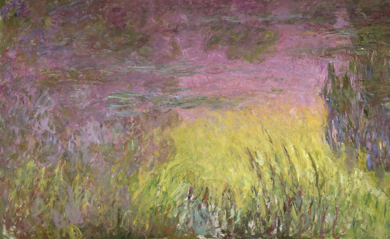 Waterlelies bij Zonsondergang, 1915-26 (detail) door Claude Monet