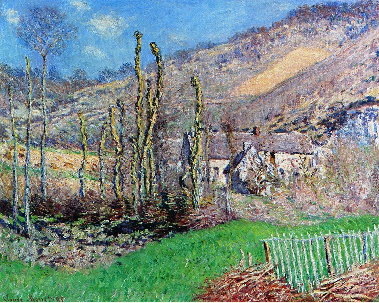 Winter in de Val de Falaise, Normandië, 1885 door Claude Monet