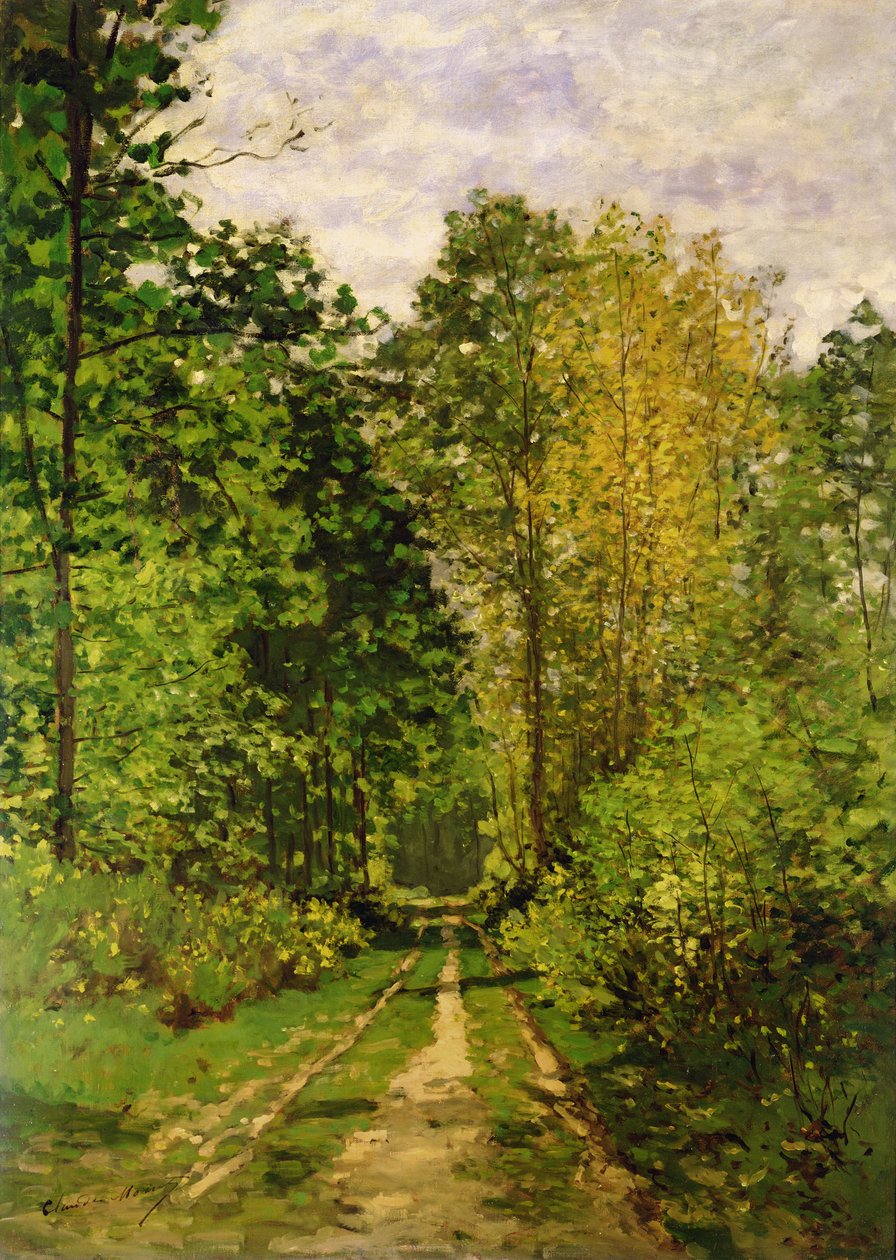 Bosrijk pad, 1865 door Claude Monet