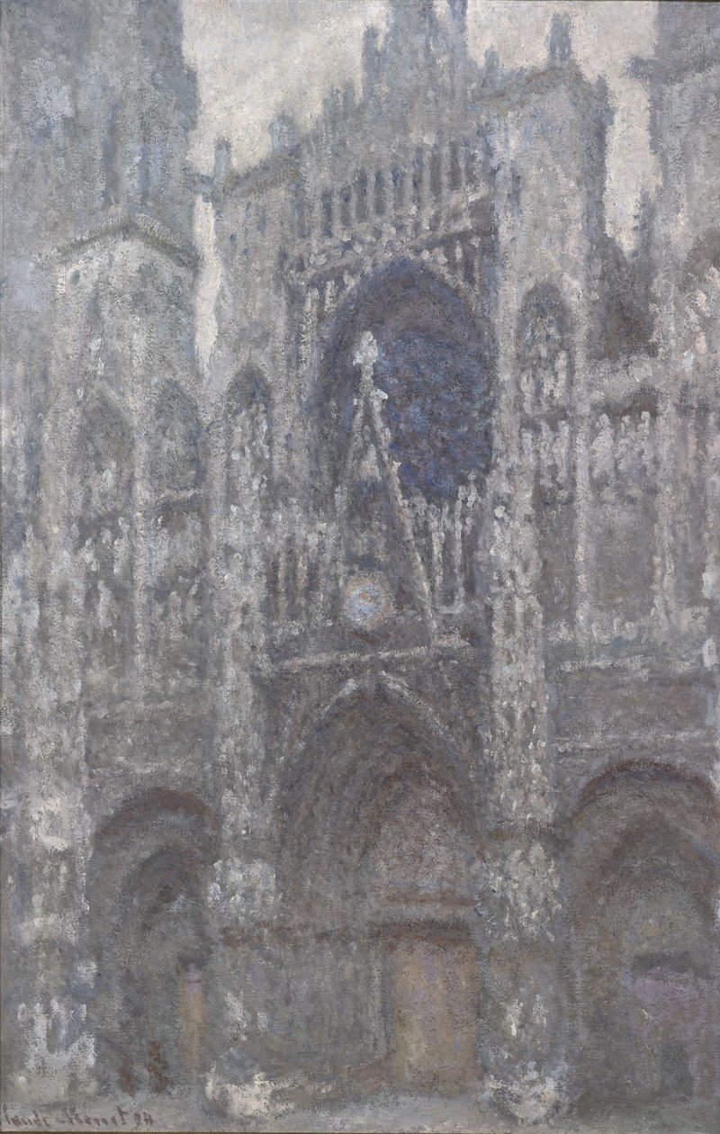 De kathedraal van Rouen. Het portaal, grijs weer door Claude Monet