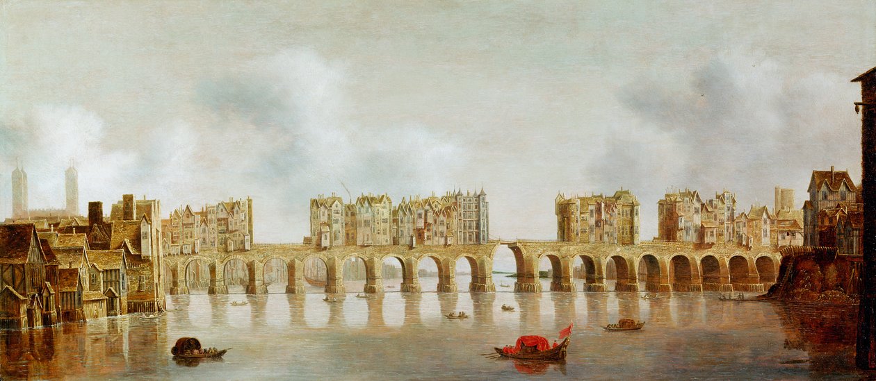 Uitzicht op de London Bridge, c.1632 door Claude de Jongh