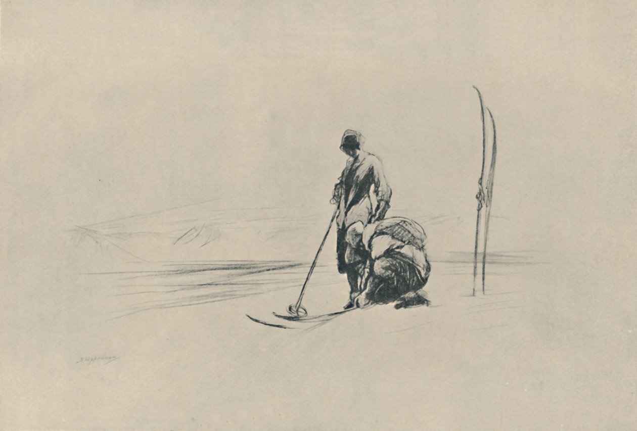 De Ski-Lopers, 1919 door Claude Allin Shepperson