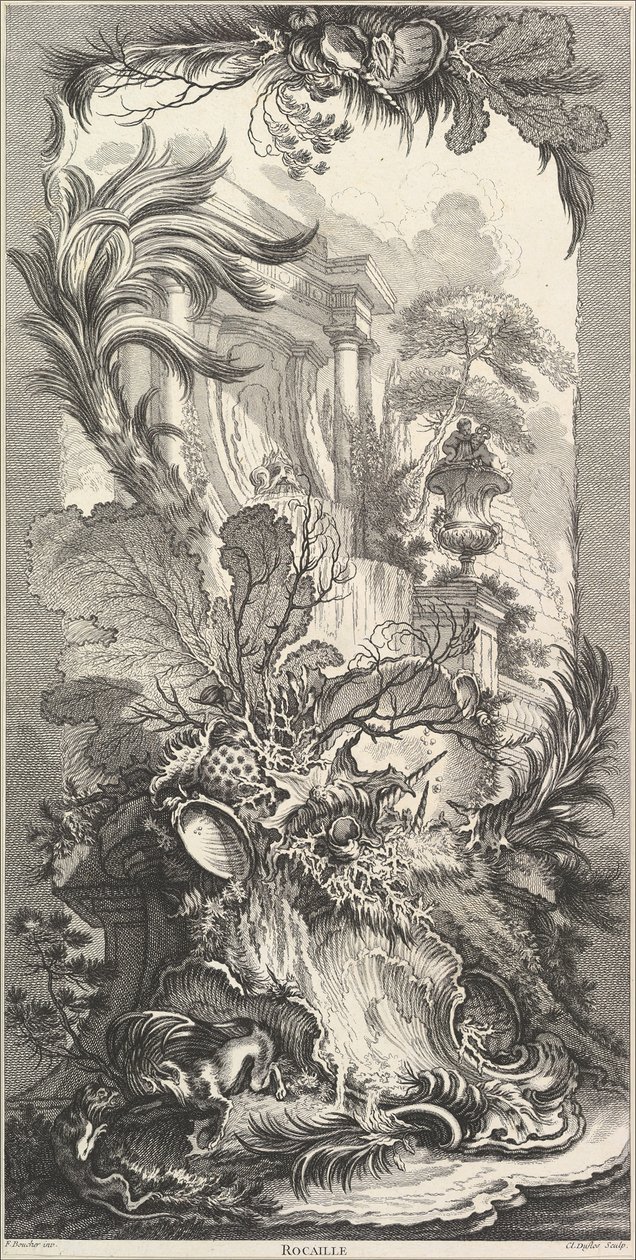 Rocaille Rots Tuin, ca. 1737 door Claude Augustin Duflos