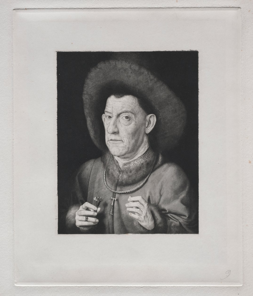 Man met een anjer door Claude Ferdinand Gaillard