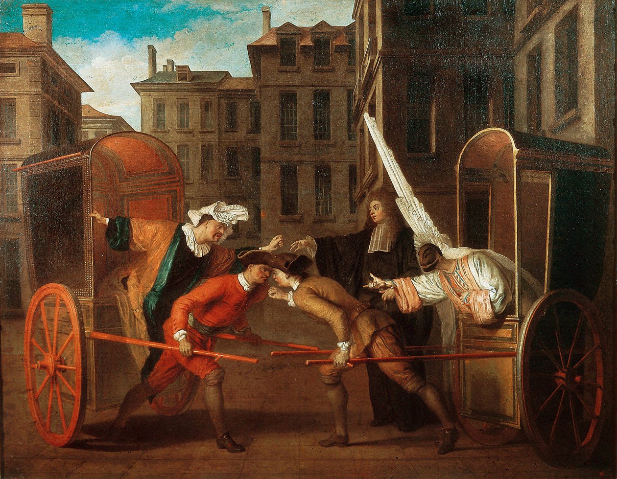 "Les deux carrosses", ca. 1707 door Claude Gillot