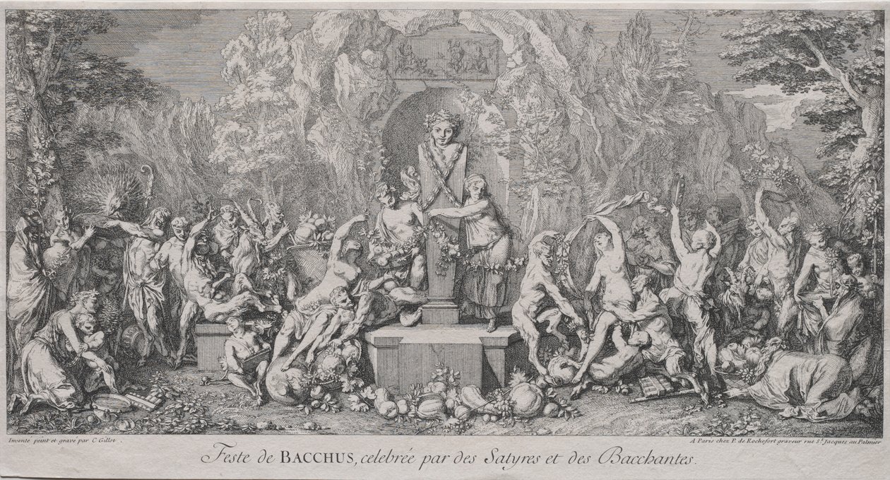 De Vier Festivals: Festival van Bacchus door Claude Gillot