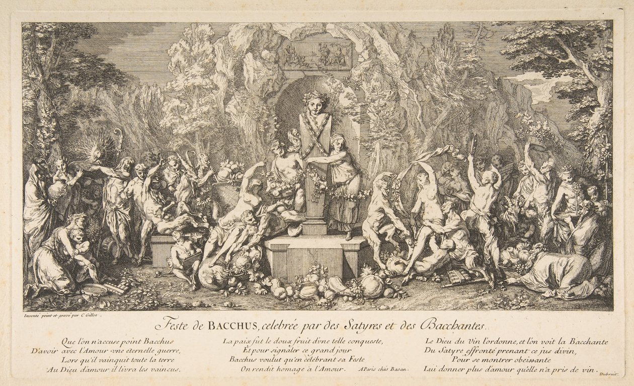 Het feest van Bacchus door Claude Gillot