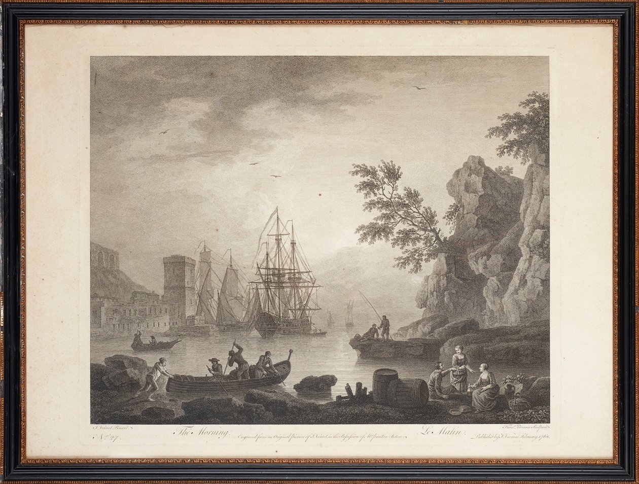 Tien Franse staalgravures door Claude Joseph (after) Vernet