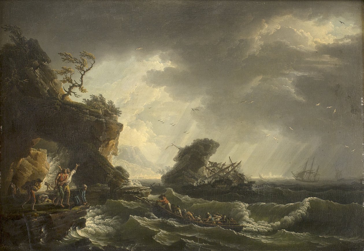Een schipbreuk door Claude Joseph Vernet