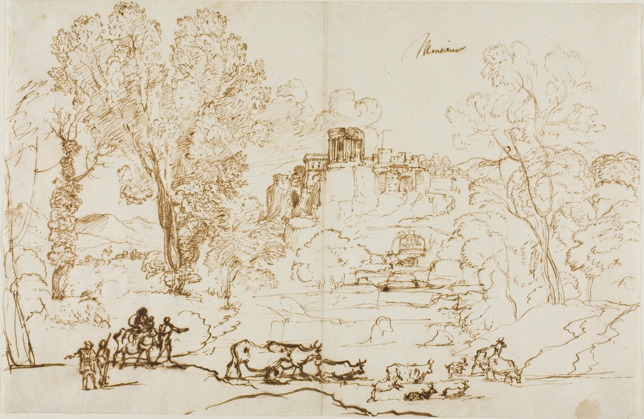 Klassiek Landschap - Tivoli door Claude Lorrain