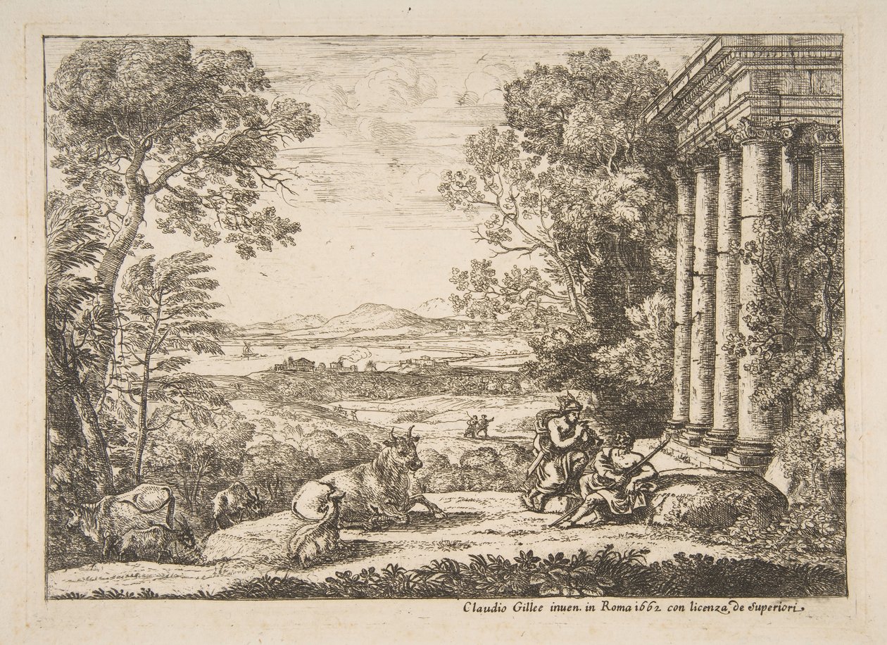 Mercurius en Argus door Claude Lorrain