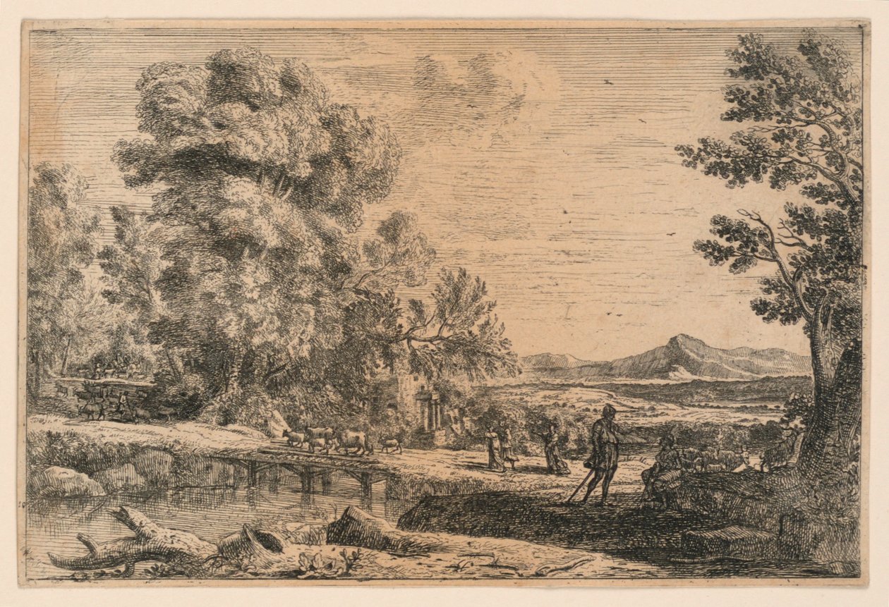 Rebecca en Eliezer door Claude Lorrain