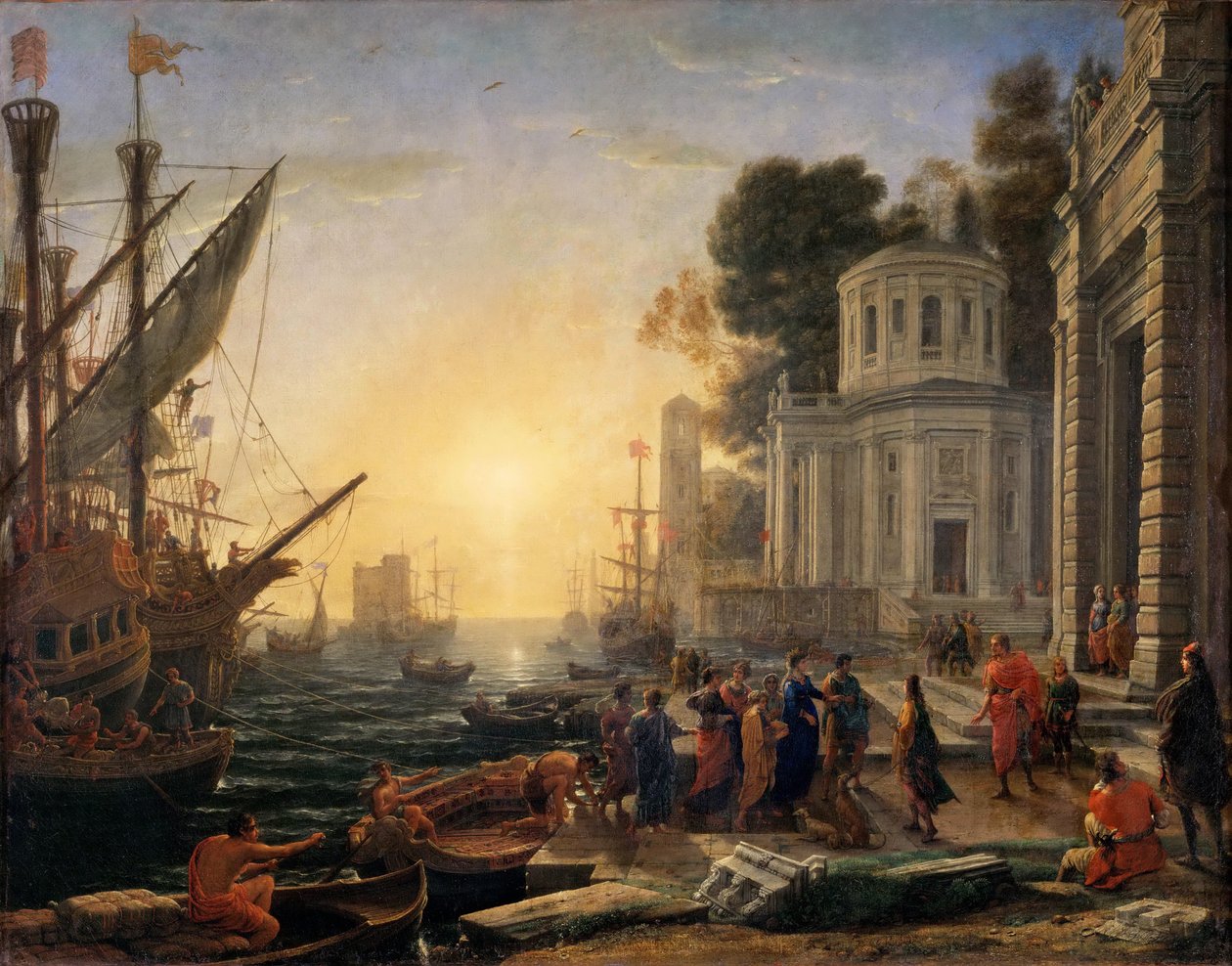 De ontscheping van Cleopatra in Tarsus door Claude Lorrain