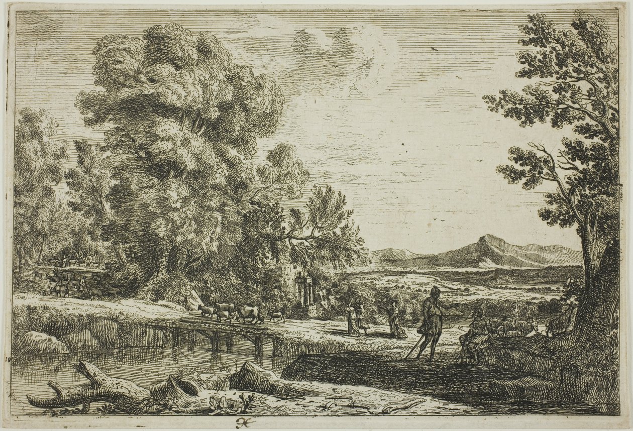 De Houten Brug (Rebecca en Eliezer) door Claude Lorrain