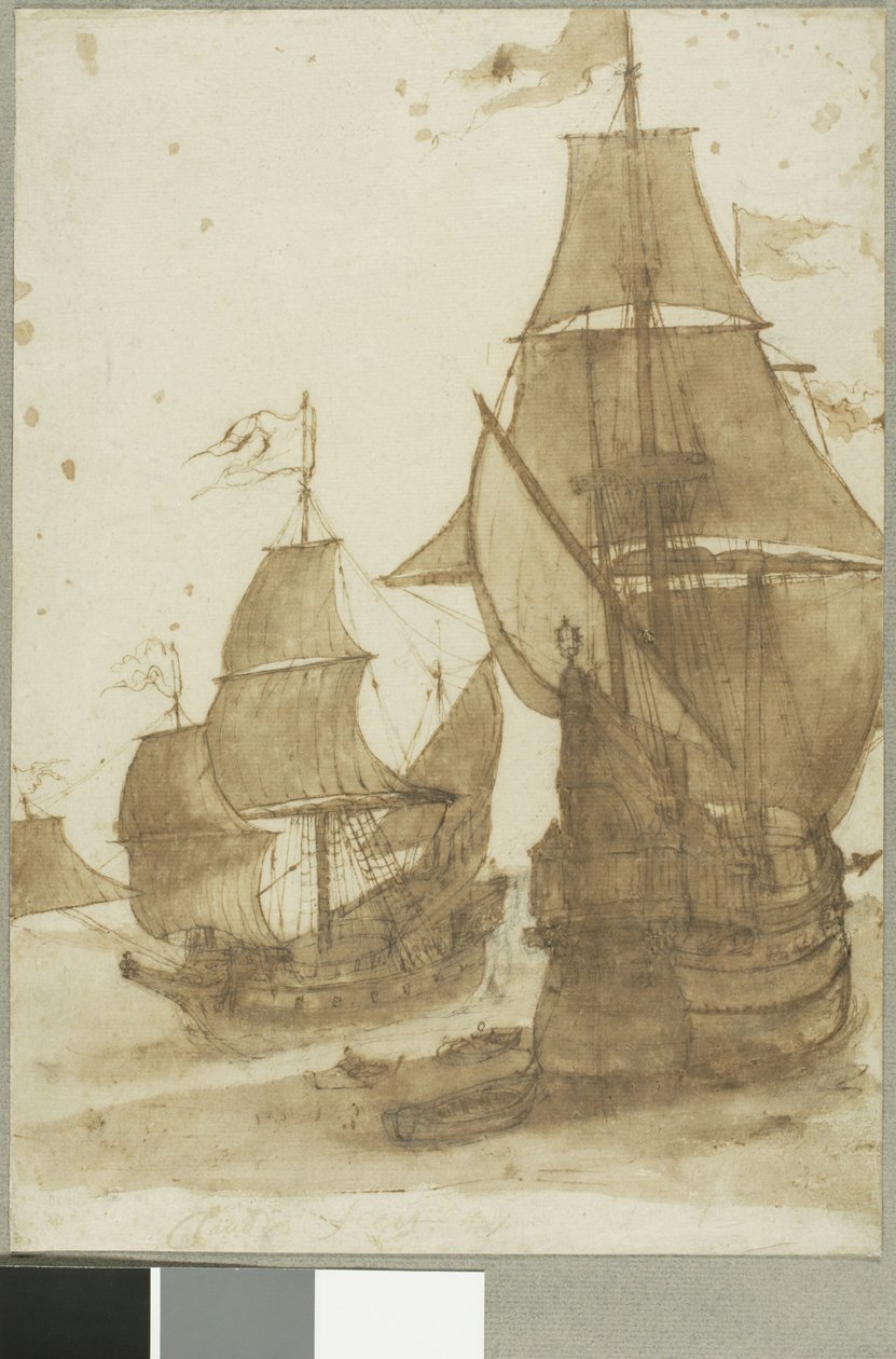 Twee fregatten door Claude Lorrain