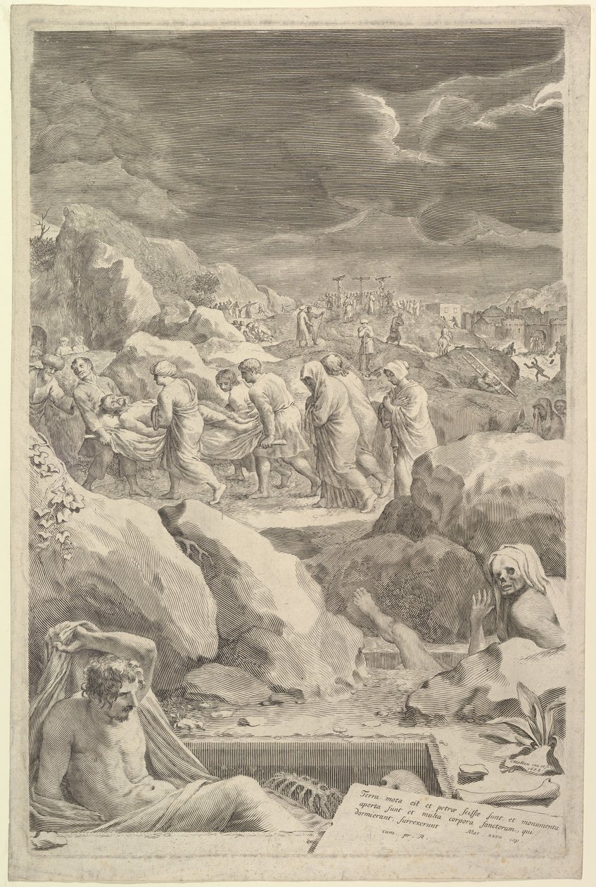 Begrafenisstoet van Christus, 1678 door Claude Mellan