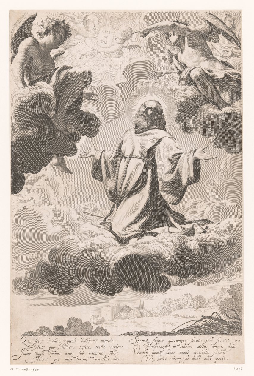 H. Franciscus van Paola in extase door Claude Mellan