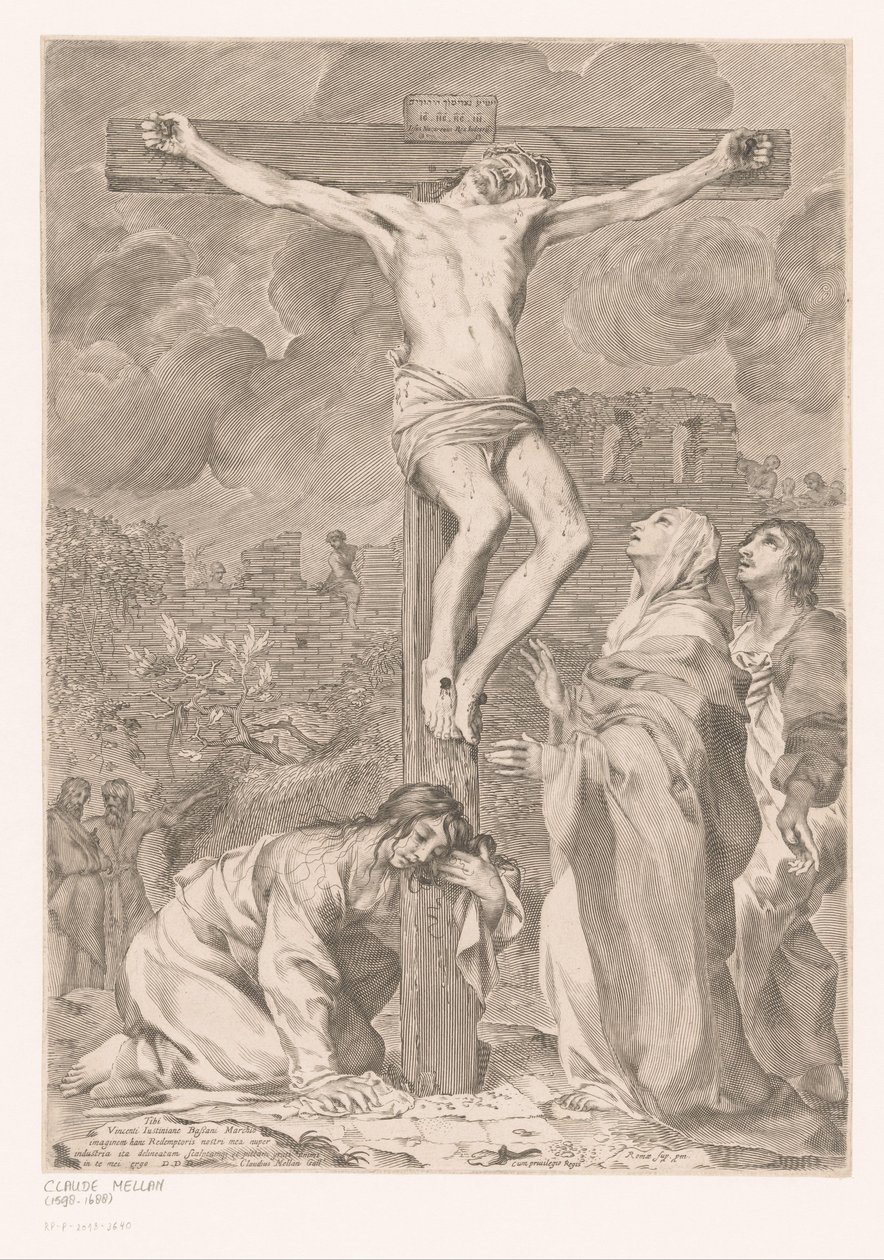 Kruisiging van Christus door Claude Mellan