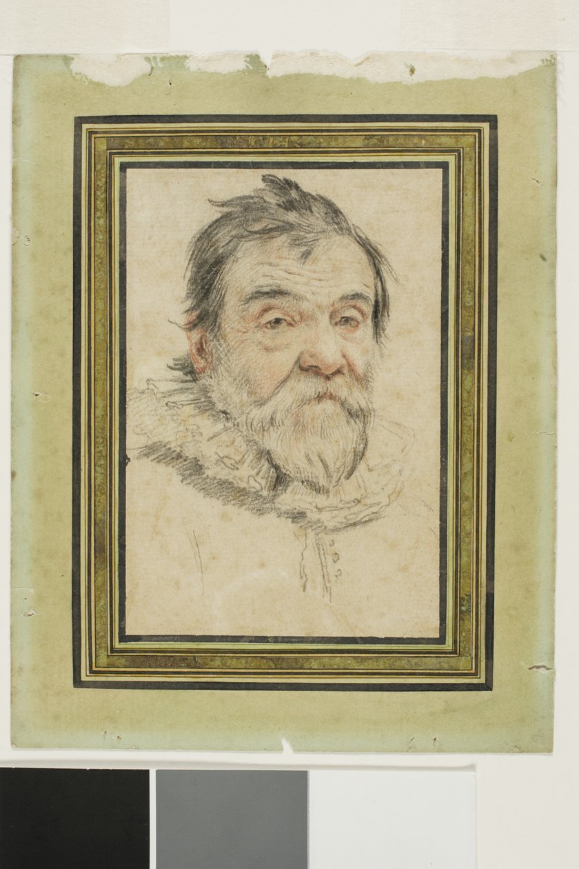 Portret van een bebaarde oude man door Claude Mellan