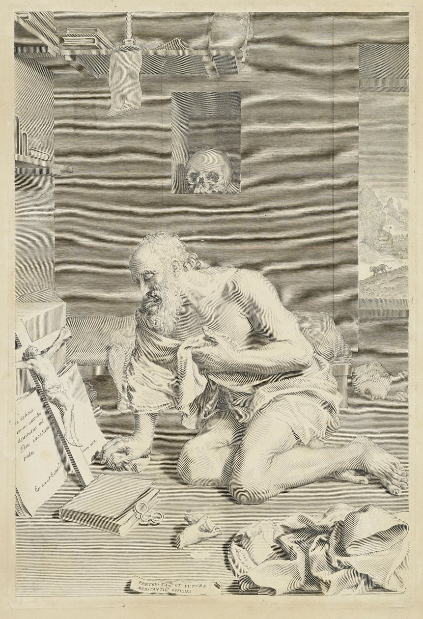 Sint Hiëronymus door Claude Mellan