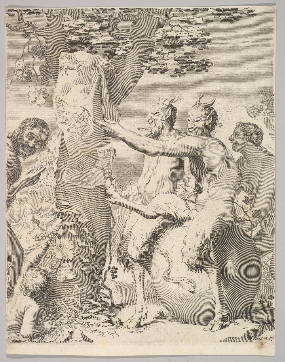 Satyrs door Claude Mellan