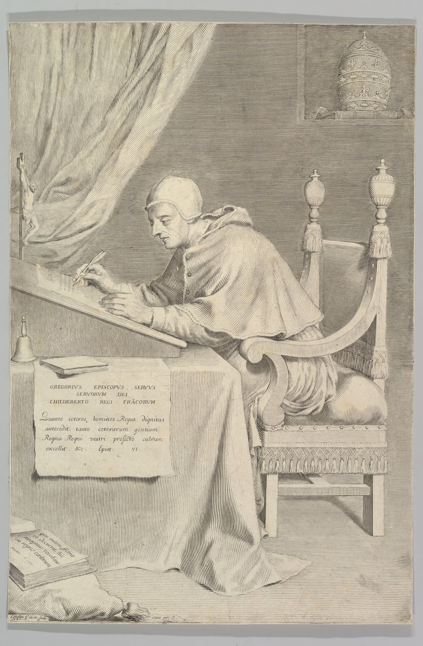 Sint Gregorius door Claude Mellan
