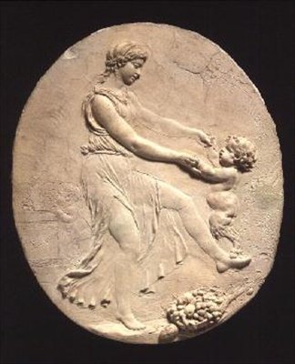 Bacchante en een jonge satyr door Claude Michel Clodion