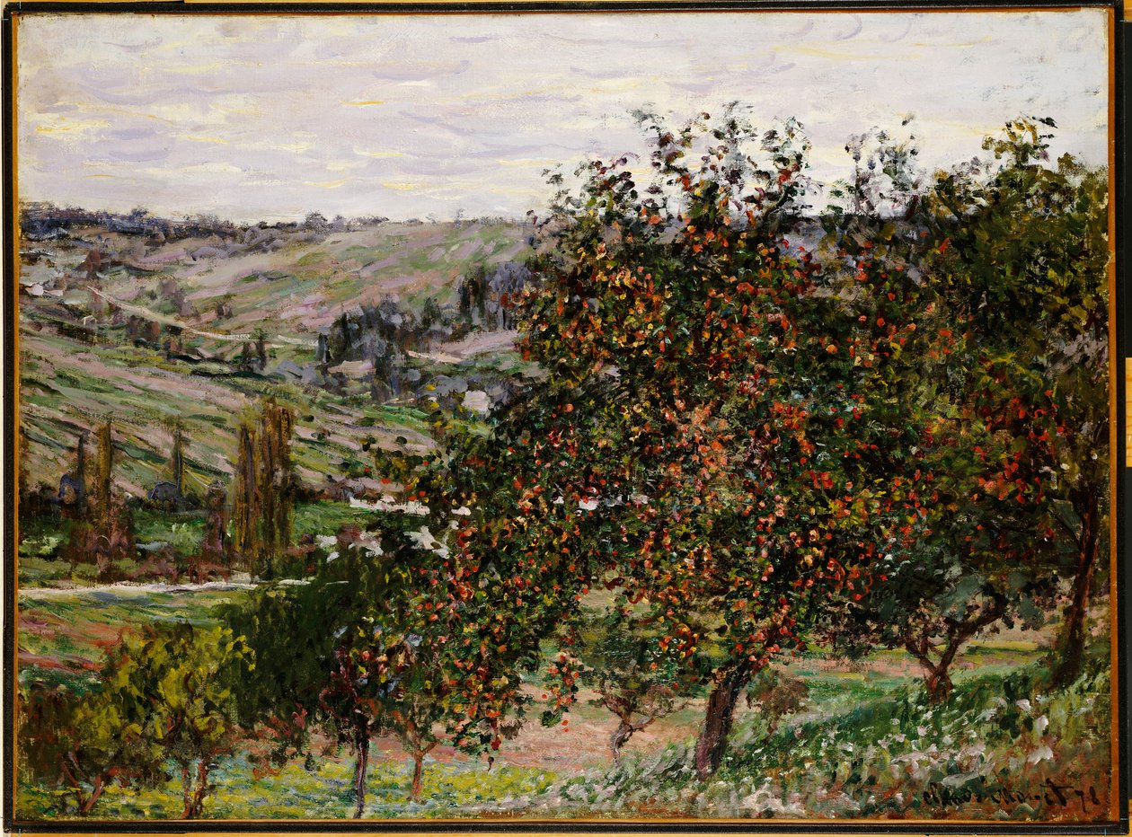 Appelbomen bij Vetheuil door Claude Monet