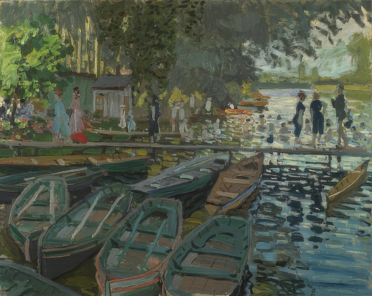 Baden bij La Grenouillère. 1869 door Claude Monet