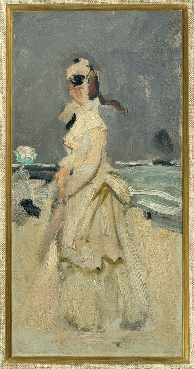 Camille op het Strand door Claude Monet