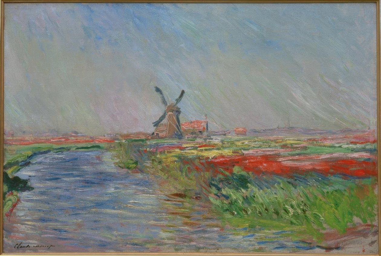 Tulpenvelden in Nederland door Claude Monet