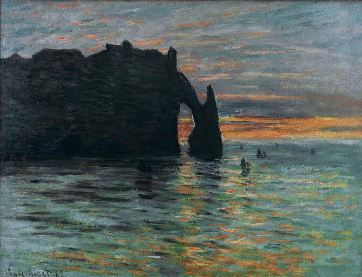 Zonsondergang door Claude Monet