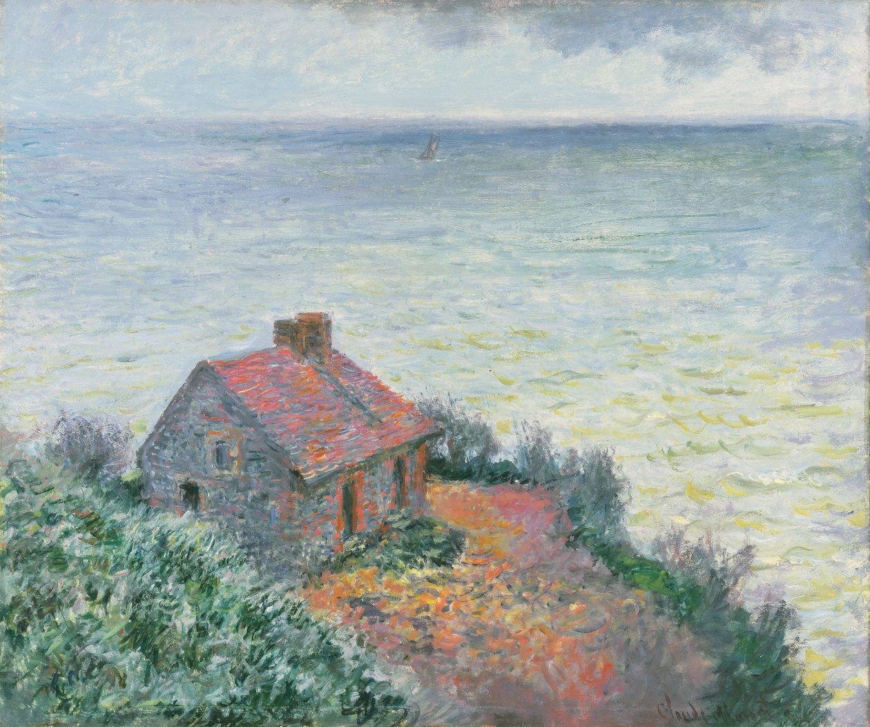 Douanepost in Dieppe, 1882 door Claude Monet