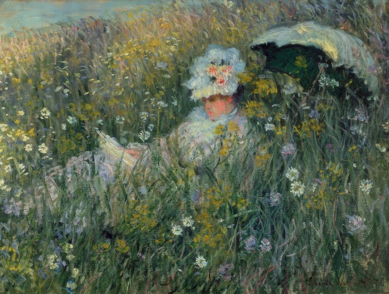 In de Weide door Claude Monet