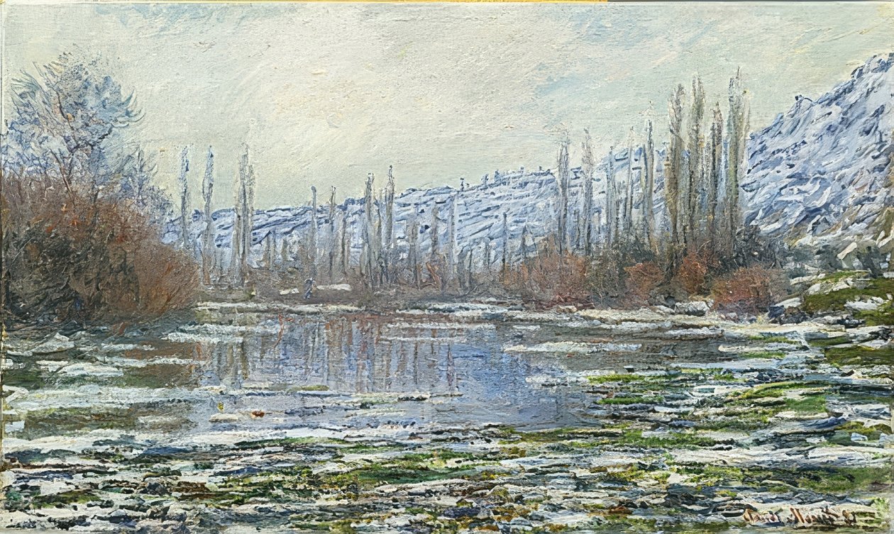 De dooi in Vétheuil door Claude Monet