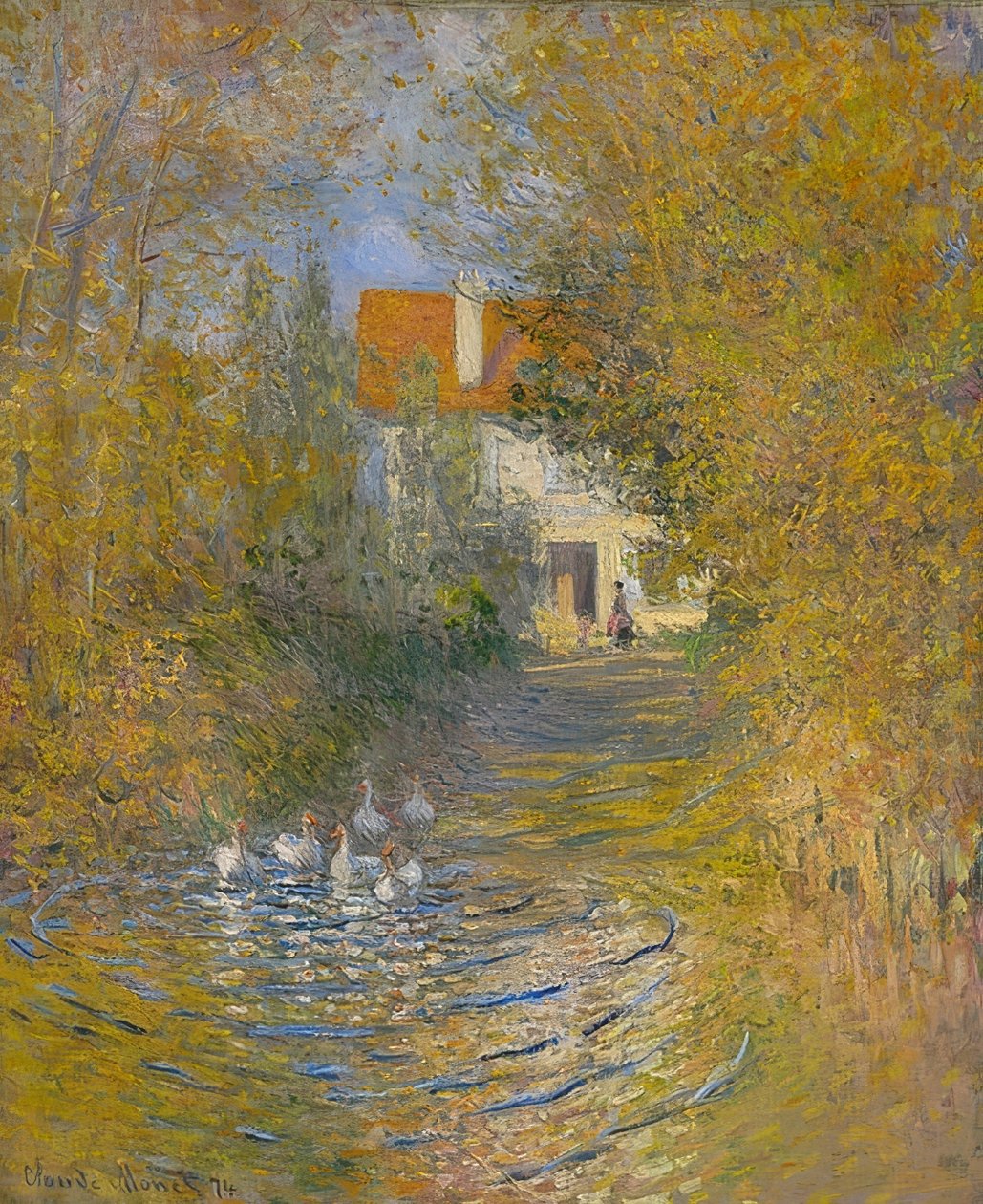 De ganzen. 1874 door Claude Monet