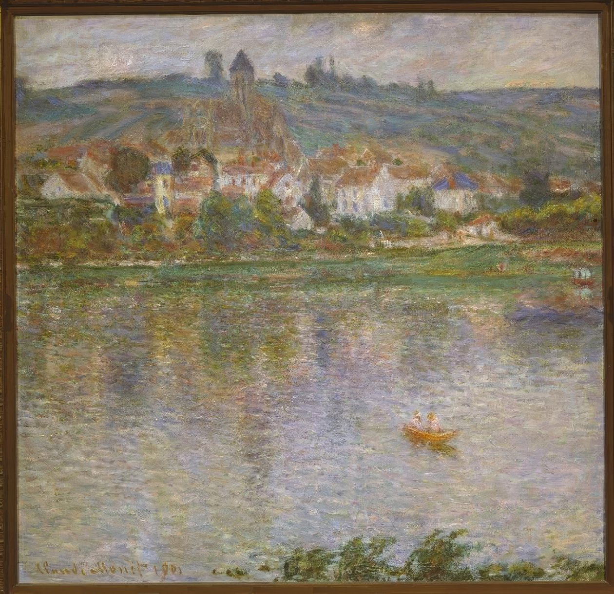 De stad Vetheuil door Claude Monet