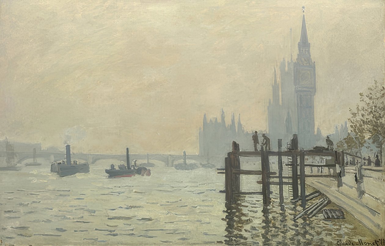 De Theems bij Westminster door Claude Monet
