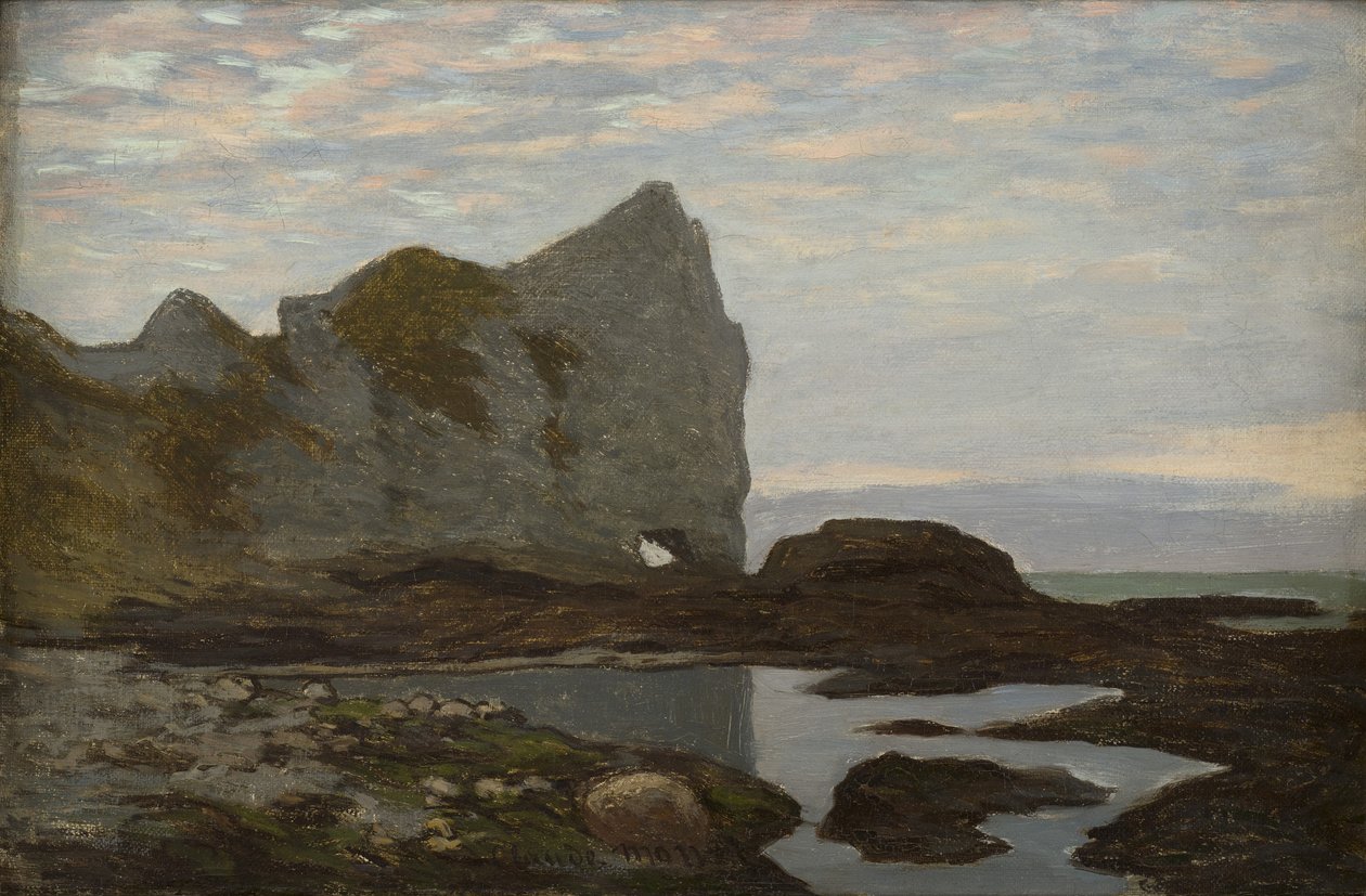 Étretat, ca 1864 door Claude Monet