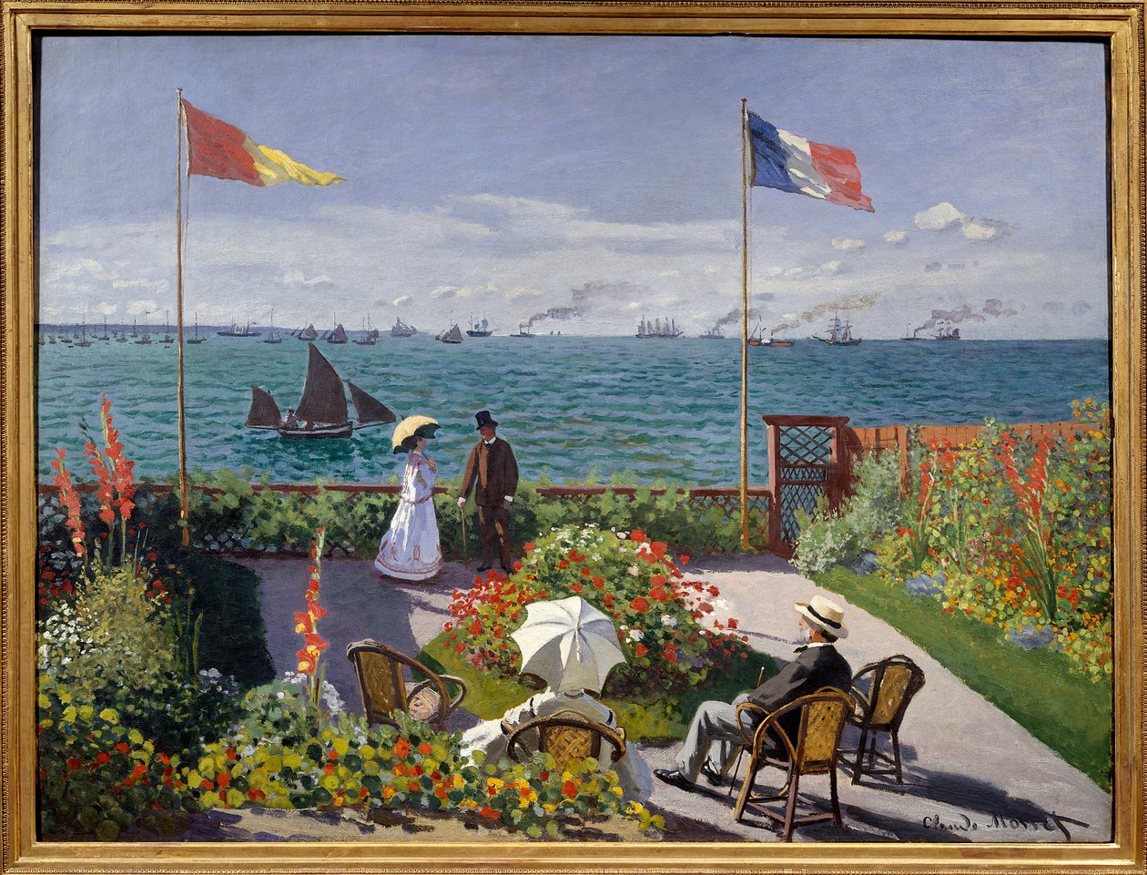 Tuin in Sainte Adresse door Claude Monet